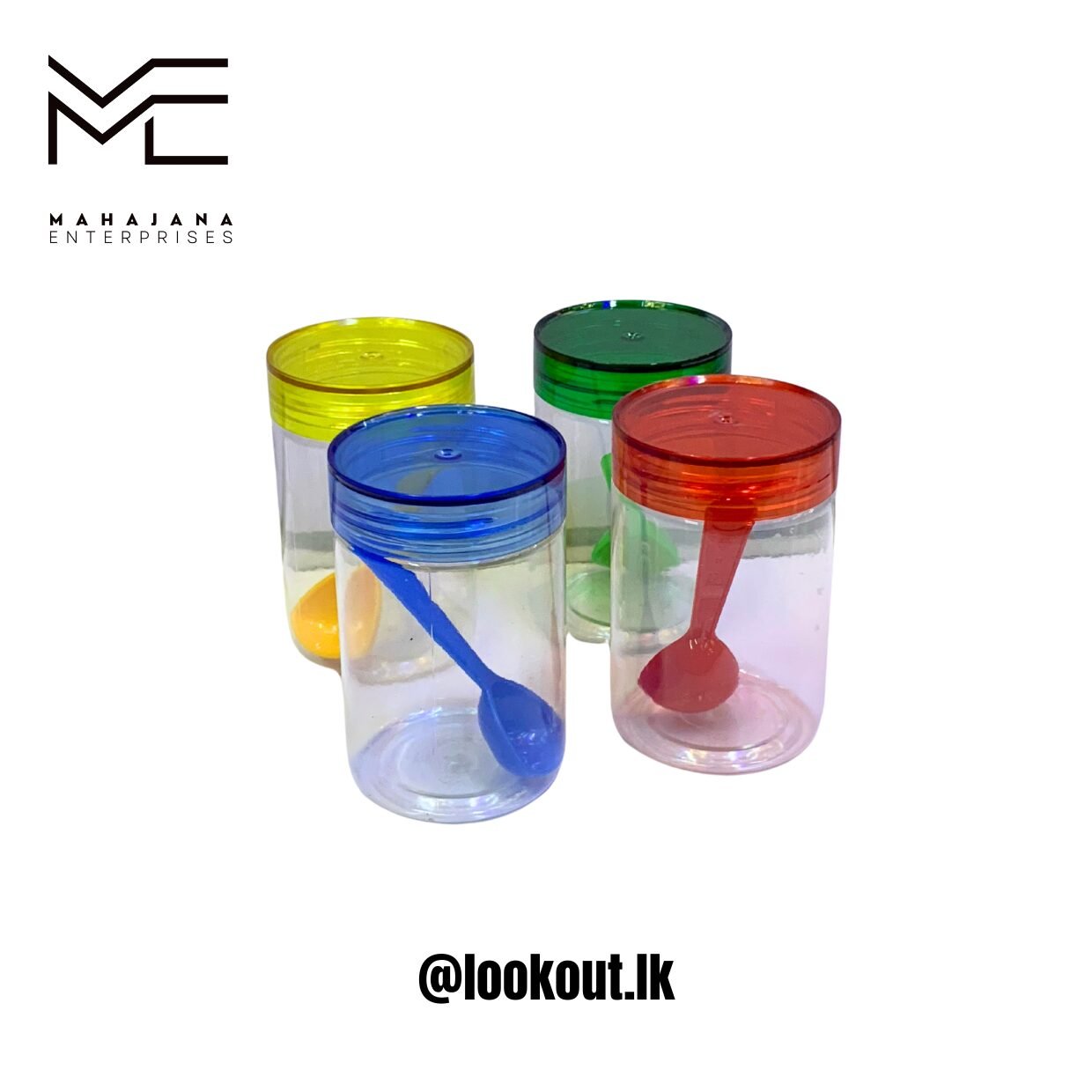 Round Plastic Jar with spoon