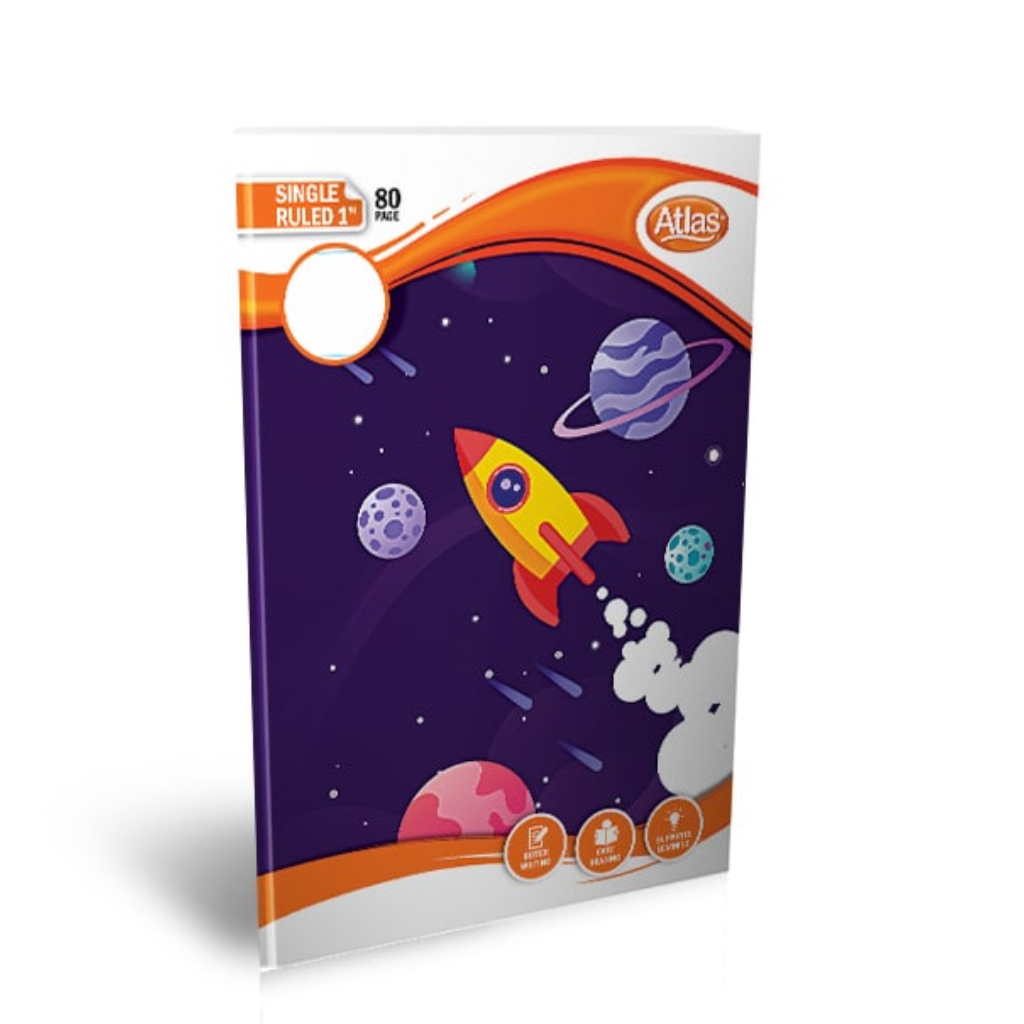Atlas A5 Book Practical 1″(=) Single Ruled 80Pgs