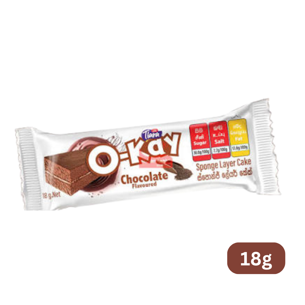 Tiara O-kay Chocolate Flavoured Sponge Layer Cake 18g