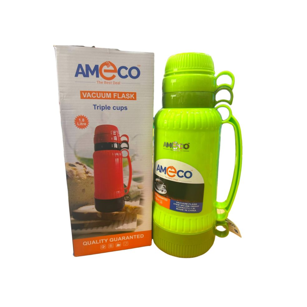 AMECO VACUUM FLASK TRIPLE CUPS 1.8L